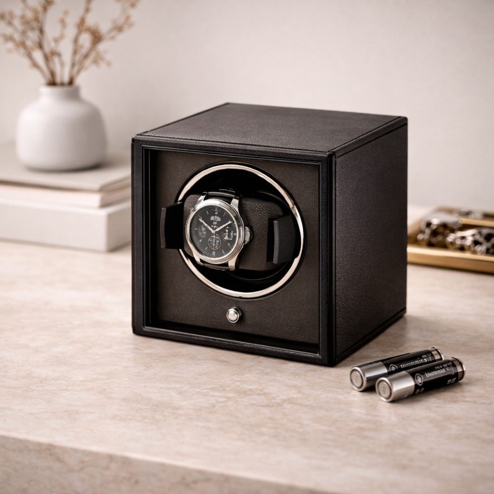 WOLF Cub Single Watch Winder Bi-Directional 900 TPD Battery Operated No Cover